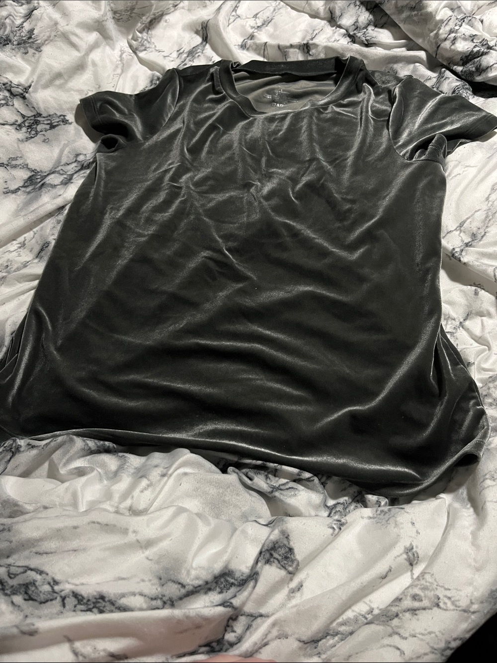 Maurices Black Velvet Short Sleeve Tee